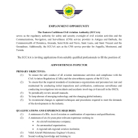 Eastern Caribbean Civil Aviation Authority (ECCAA) - Aerodromes Inspector 